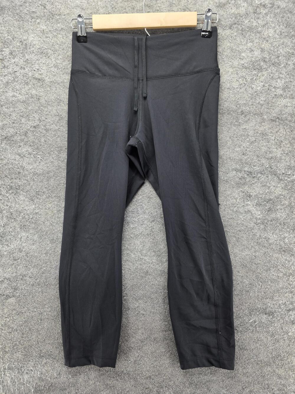 Nike Dri-FIT Capri Leggings Womens S Black Compression Running Mesh 22 Inseam